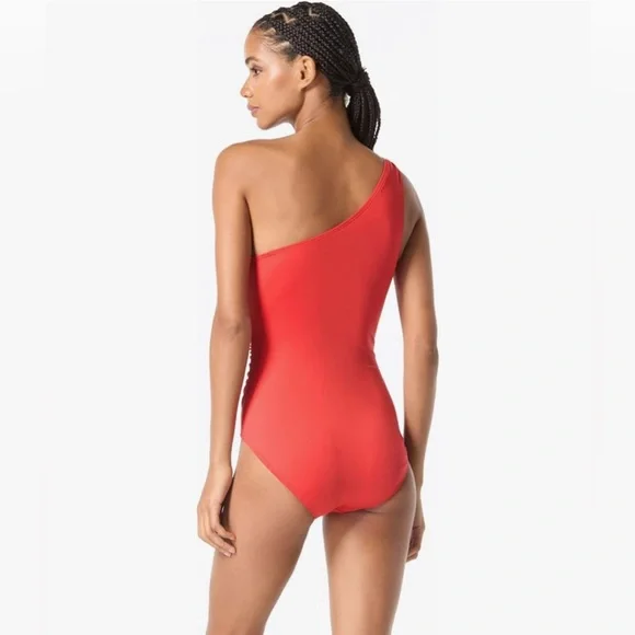 Micheal Kors Sea Coral Assymetrical Swimsuit - Picture 4 of 6